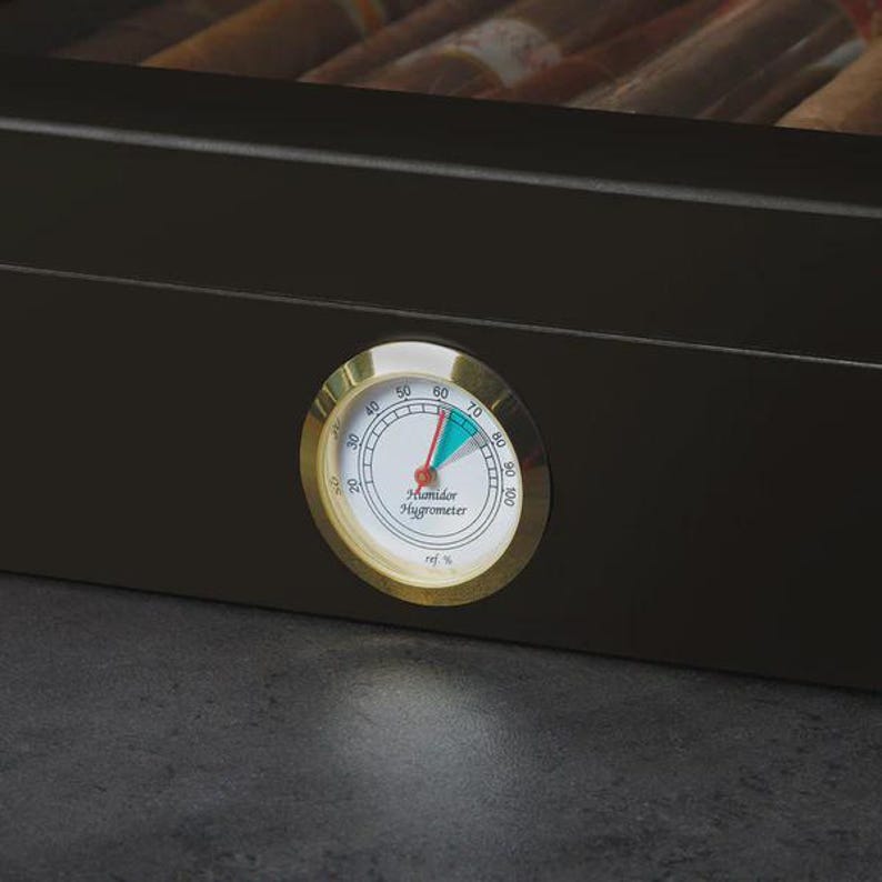 Custom Cigar Humidor Box With Hygrometer, Engraved Humidor Gift for Dad ...