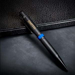 Custom Thin Blue Line Pen - .308 Bullet Pen, Cop Gift, Police Gift, Academy Graduation, Police Retirement, Law Enforcement Gift