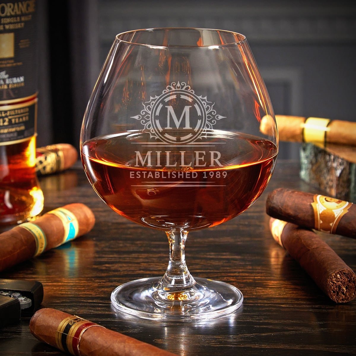Personalized Engraved Cognac Glass, Custom Brandy Snifter (13 Oz)