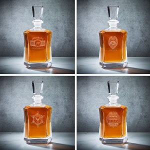 Personalized Whiskey Decanter Set - Law Enforcement Gift, Deputy Sheriff Gifts, Sheriff Gift ...