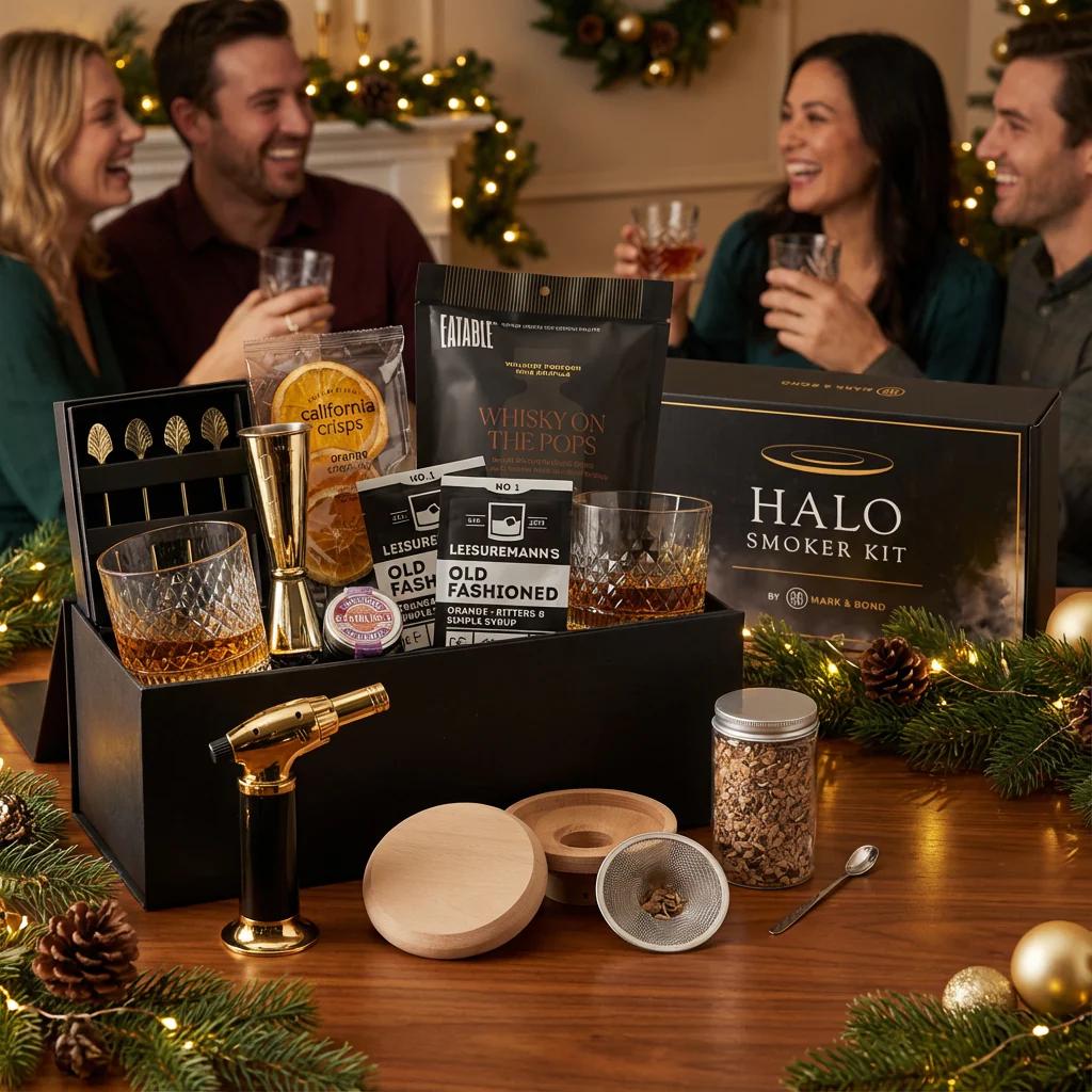 Whiskey Cocktail Gift Set – Old Fashioned Mixology Kit With Smoker