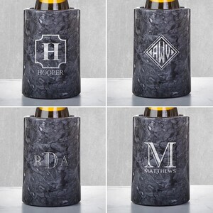 Enfriador de vino de mármol personalizado: enfriador de vino personalizado, enfriador de vino negro, accesorios para servir vino imagen 4