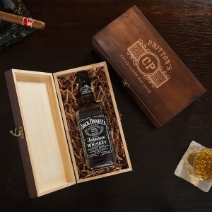 Wooden Engraved Box - Engraved Wooden Box for Liquor Bottles, Wooden Keepsake Box, Memory Box, Personalized Box, Wooden Gift Box