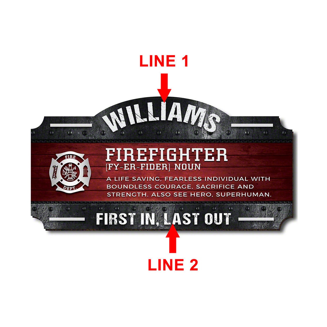 Custom Firefighter Sign - Firefighter Wood Sign, Fireman Wall Decor ...