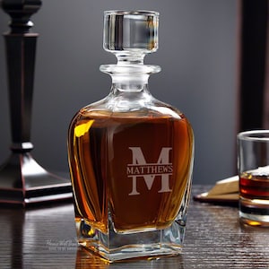 Custom Whiskey Decanter Set - Engraved Decanter, Whiskey Lovers, Custom Whiskey Set, Custom Decanter Set for Him