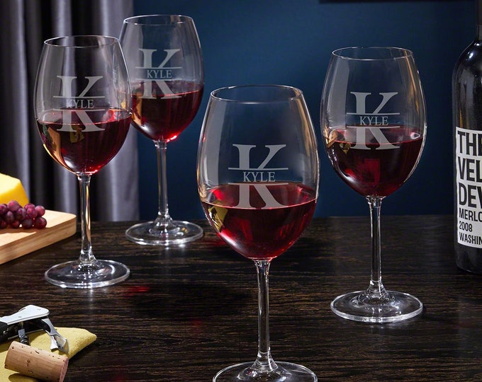 Custom Engraved Wine Glasses – Personalized Stemware Set for Wine Lovers