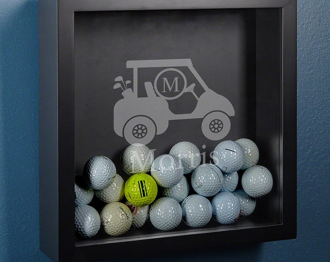 Personalized Golf Ball Display Case - Custom Golf Ball Shadow Box, Golf Ball Holder Display, Golf Gifts for Men *