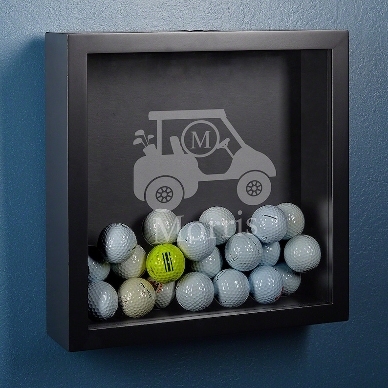 Personalized Golf Ball Display Case Custom Golf Ball Shadow Box, Golf Ball Holder Display, Golf Gifts for Men image 1