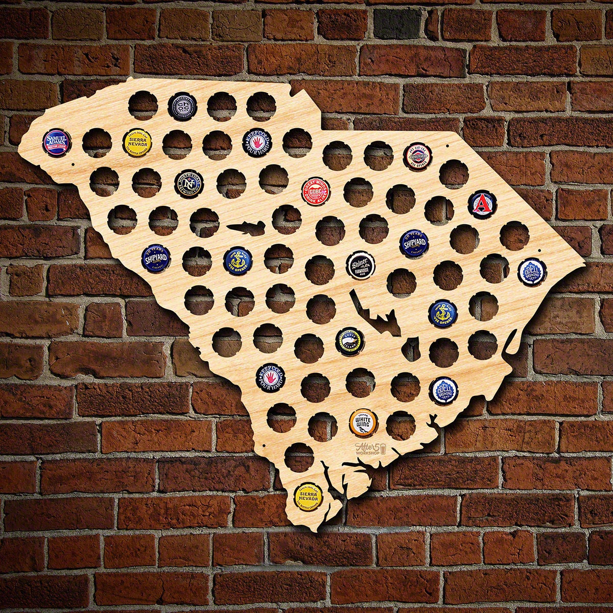 Bottle Cap State Map South Carolina Beer Cap Map Unique Beer Gifts For Him | Etsy Uk