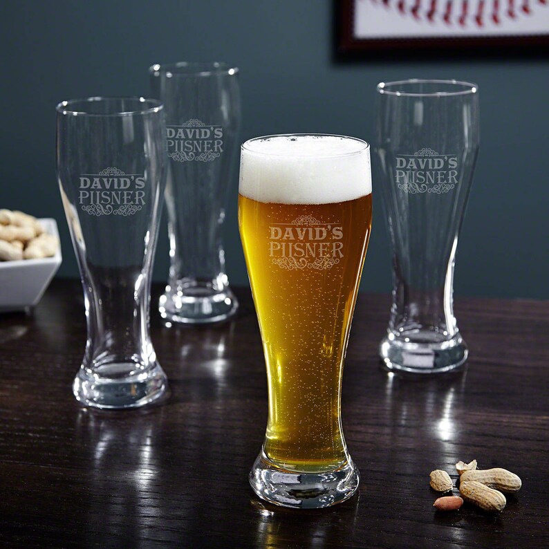Cassidy Personalized Pilsner Beer Glass Home Bar Glasses Etsy