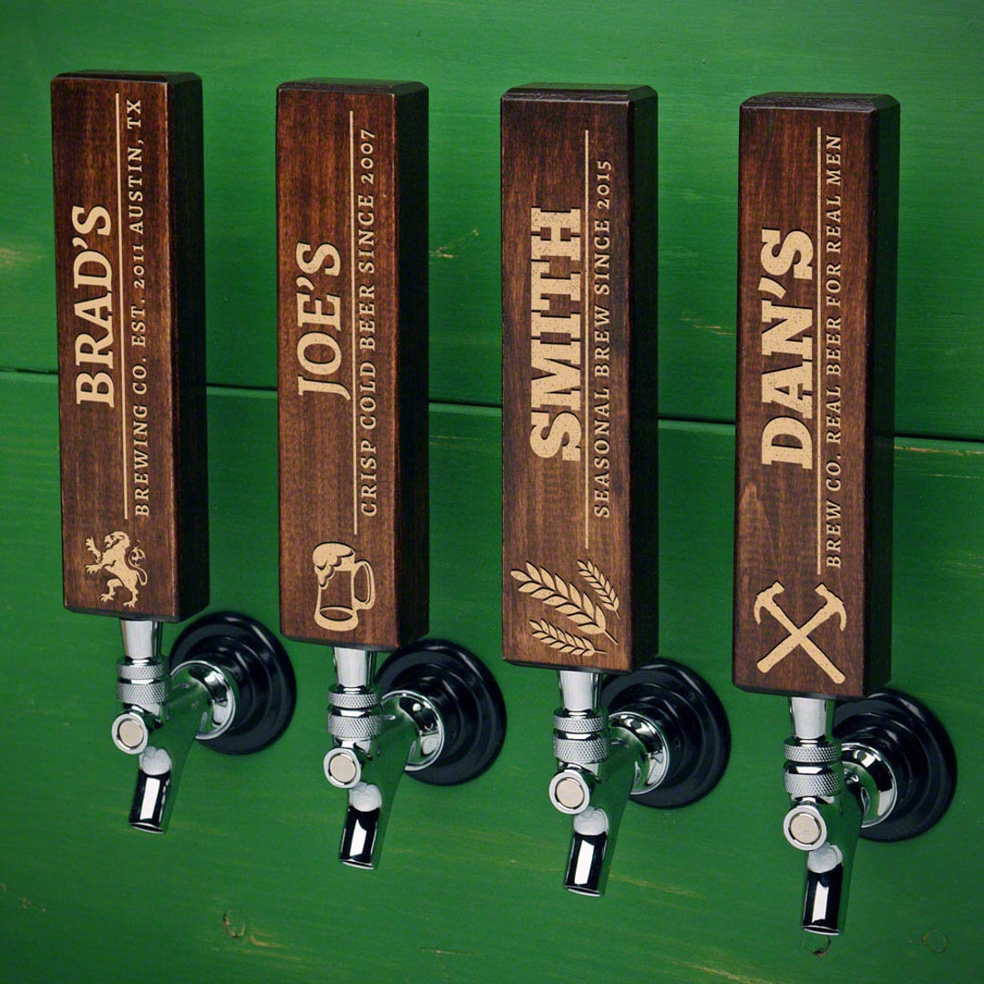 Custom Beer Tap Handle Wellcrafted Dark Walnut Commercial or Home Bar