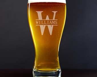 Personalized Pilsner Beer Glass - Custom Beer Glass, Engraved Pilsner Glass, Unique Gift for Dad, Wedding Gift for Groomsmen