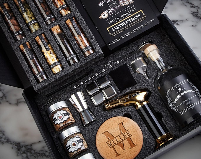 Personalized Whiskey Smoker Kit – DIY Cocktail Infusion, Bourbon Lover Gift