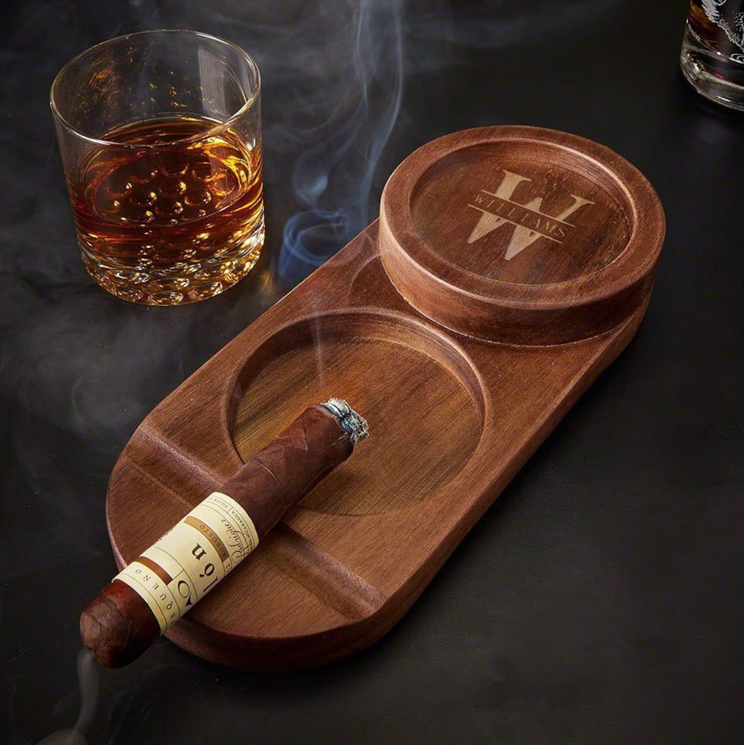 Estate Neuropati Anden klasse Personalized Wooden Cigar Ashtray Custom Cigar Holder Ash - Etsy