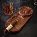 Personalized Cigar Ashtray - Cigar Ashtray, Whiskey and Cigars Gift, Wooden Cigar Ashtray, Groomsmen Gifts, Best Man Gift