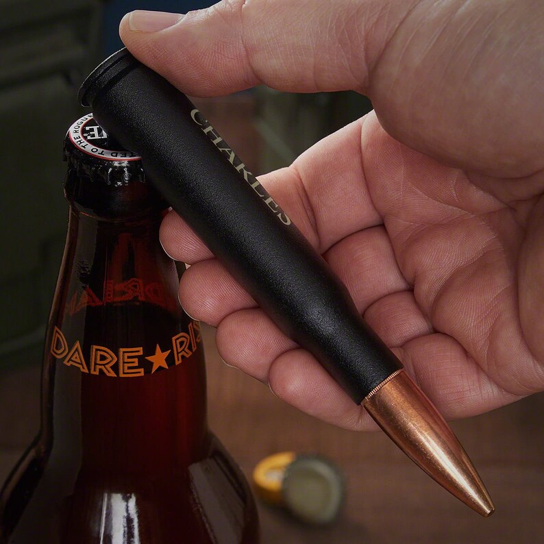 Engraved 50 Cal Bullet Bottle Opener Black Custom Bullet Etsy