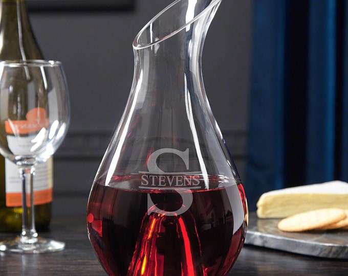 Engraved Wine Decanter Set – Personalized Carafe & Glasses, Wedding Gift