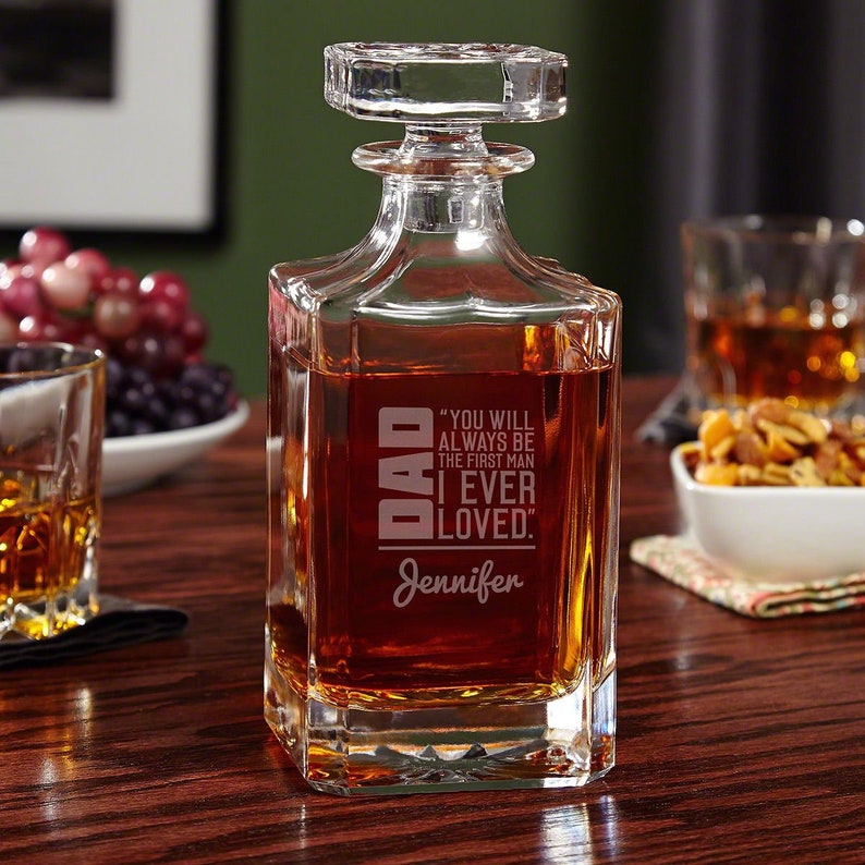 Engraved Liquor Decanter To Dad From Daughter Custom Whiskey Decanter Perfect for Whiskey Lovers Personalized Decanter Bourbon Gifts