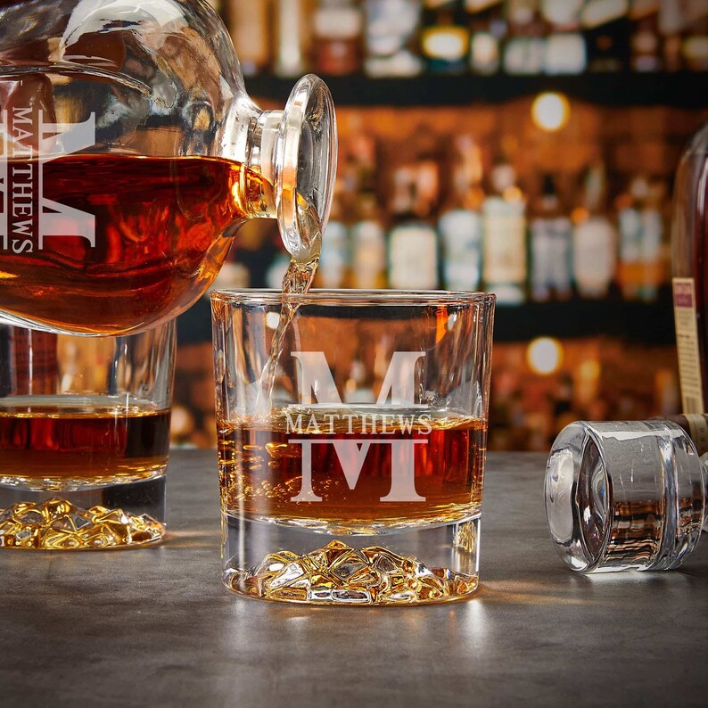 Presentation Set With Personalized Rocks Glasses perfect Etsy