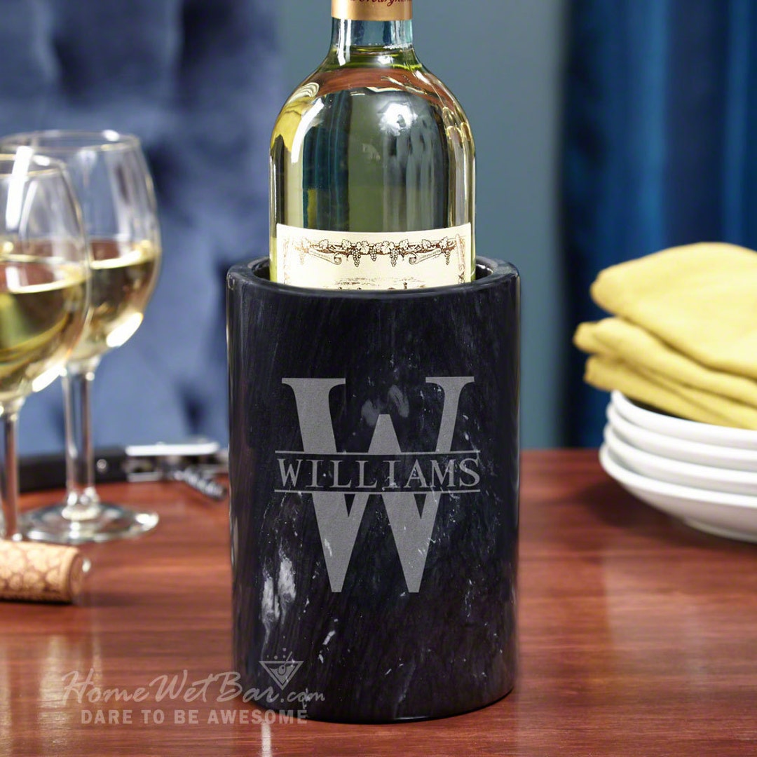 Personalized Marble Wine Chiller Custom Wine Cooler, Monogram Wine ...