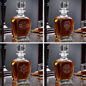 Personalized Draper Whiskey Decanter Police, Sheriff Gift, Whiskey ...