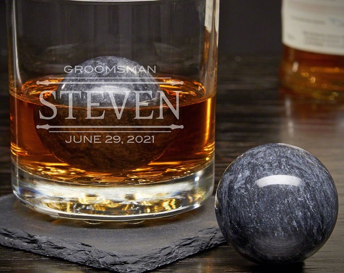Soapstone Sphere Whiskey Rocks, Chilling Stones, Set of 2