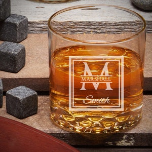 Etched Whiskey Glass Engraved Rocks Glass, Whiskey Lover Gift, Custom Whiskey Glass image 9