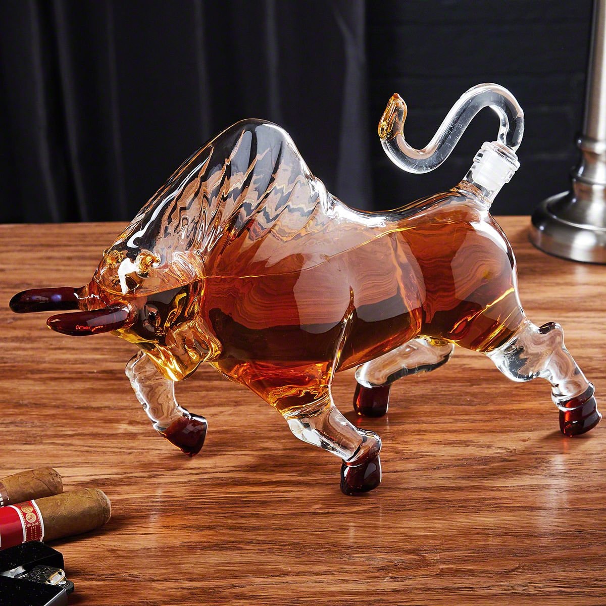 Bull Fighting Whiskey Decanter Set with Glasses -  Whiskey Glass and Decanter Set, El Matador Decanter, Etched Whiskey Glasses