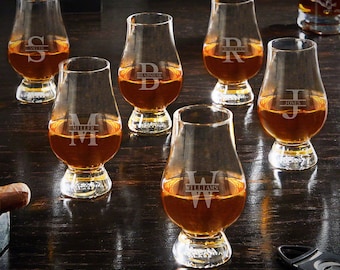Glencairn Whiskey Tasting Glasses - Engraved Whiskey Glass, Bourbon Tasting Gift, Set Options