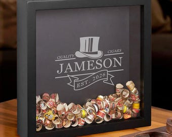 Custom Cigar Band Display Case - Personalized Shadow Box, Gift for Him