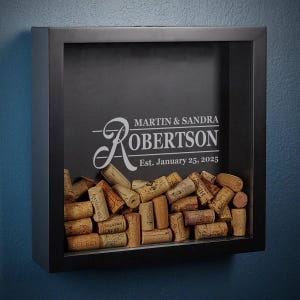 Custom Wine Cork Shadow Box – Wine Cork Holder, Wedding Gift, Wine Lover Gift, Wine Cork Box, Personalized Wine Cork Display