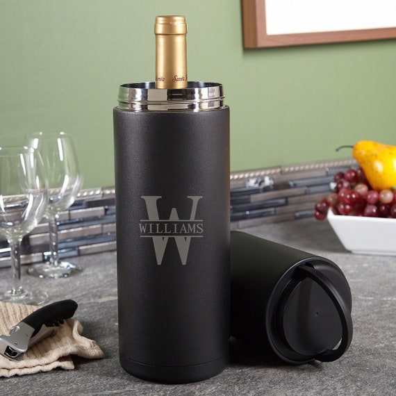 Refroidisseur de vin portable personnalisé - Refroidisseur de bouteille de  vin personnalisé, porte-bouteille de vin en acier inoxydable, fourre-tout à