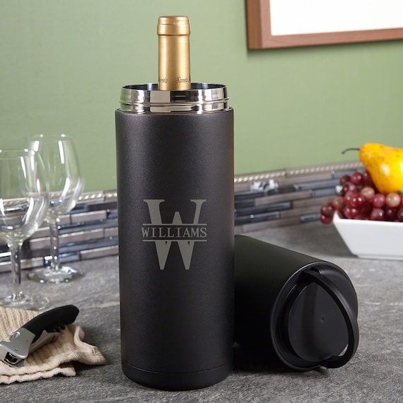 Refroidisseur de vin portable personnalisé - Refroidisseur de bouteille de  vin personnalisé, porte-bouteille de vin en acier inoxydable, fourre-tout à