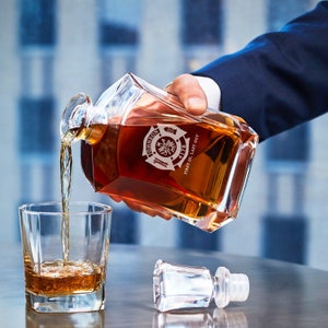 Whiskey Decanter Set Personalized for Firefighters - Firefighter Gift ...