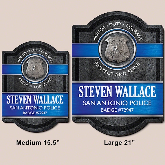 Details about  / Duty Honor Courage POLICE Officer Christmas Ornament Gift Personalized FREE!