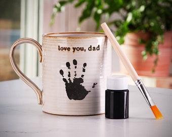 DIY Baby Handprint Mug Kit - New Dad Gift, Dad Mug, First Time Dad Gift -