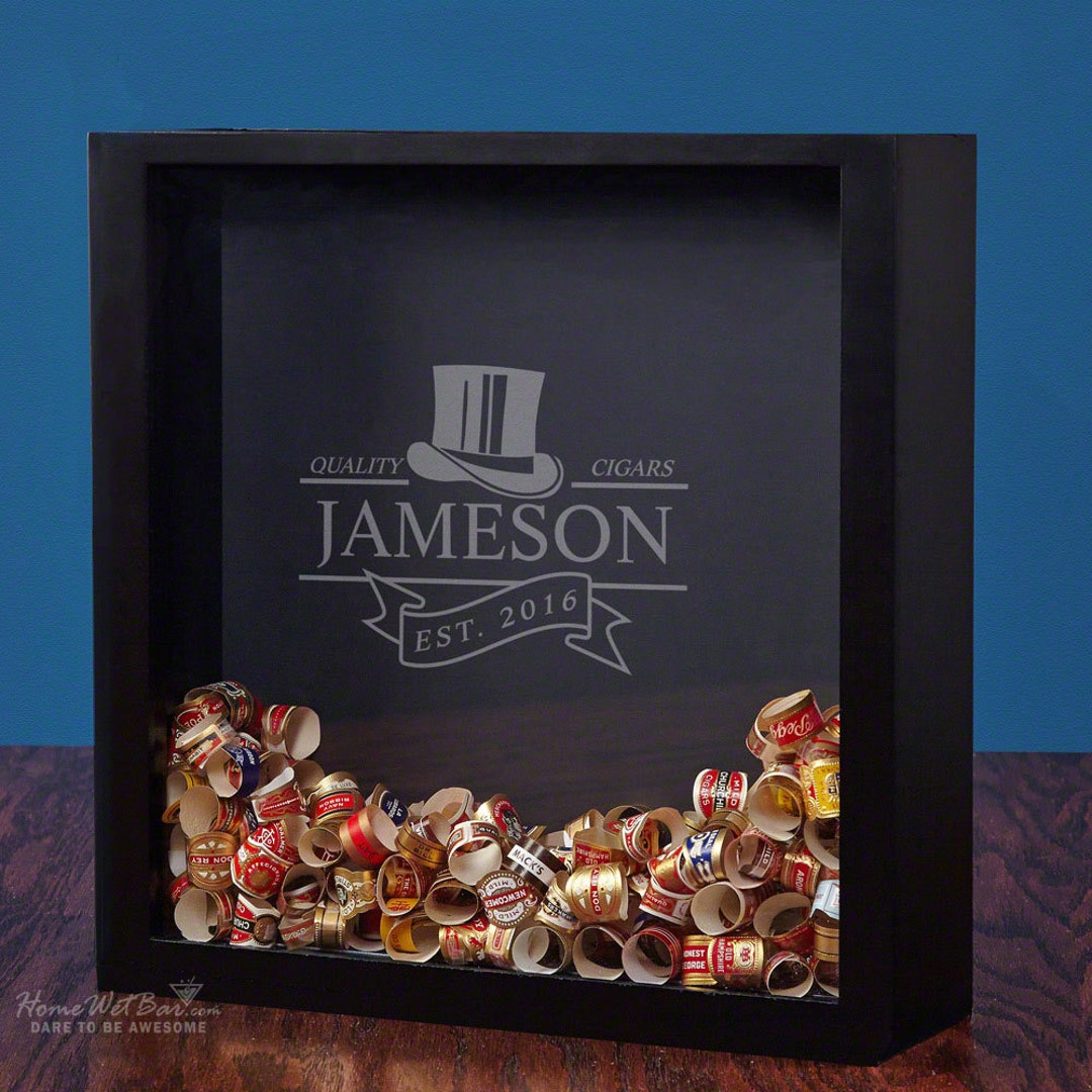 Personalized Shadow Box Black Shadow Box, Custom Cigar Band Box, Cigar ...