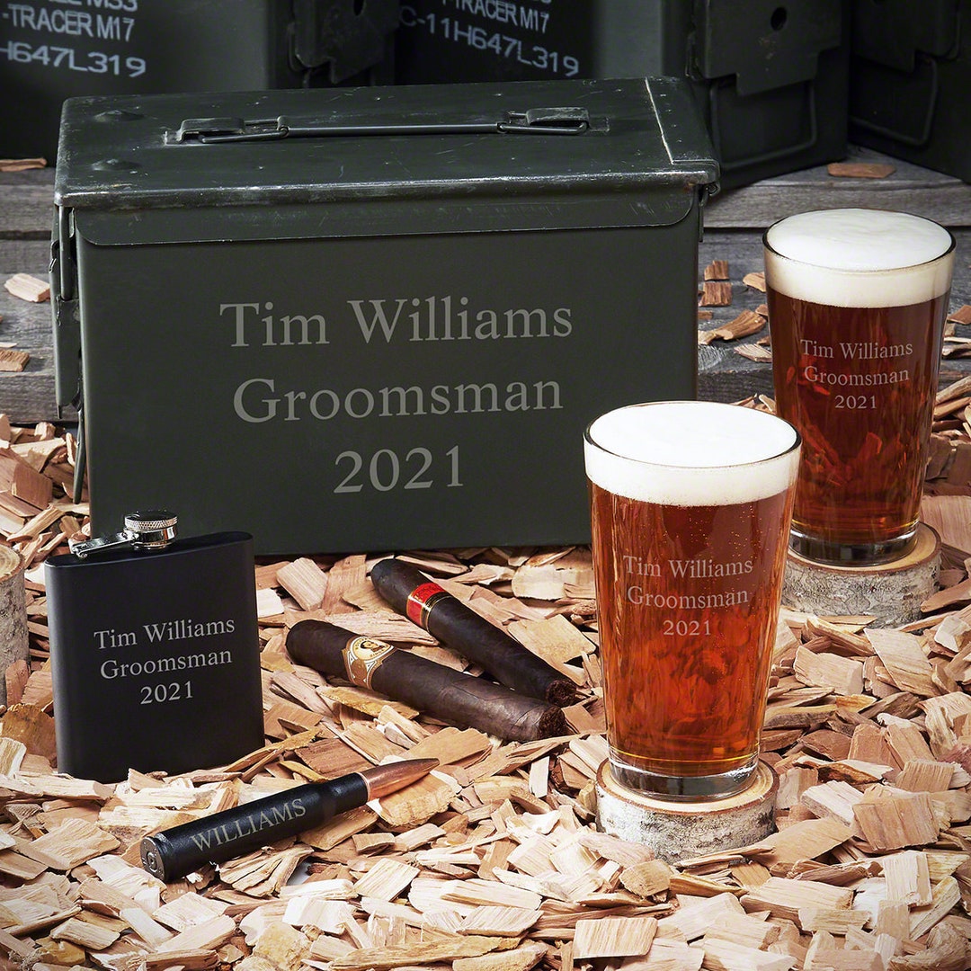50 Caliber Personalized Ammo Box Gift Set Beer Lover Gift Etsy