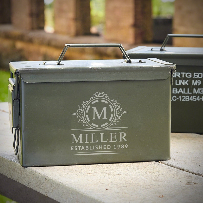 Personalized Ammo Box Made in the USA Custom Ammo Can, Groomsmen Gifts, Engraved Ammo box image 8