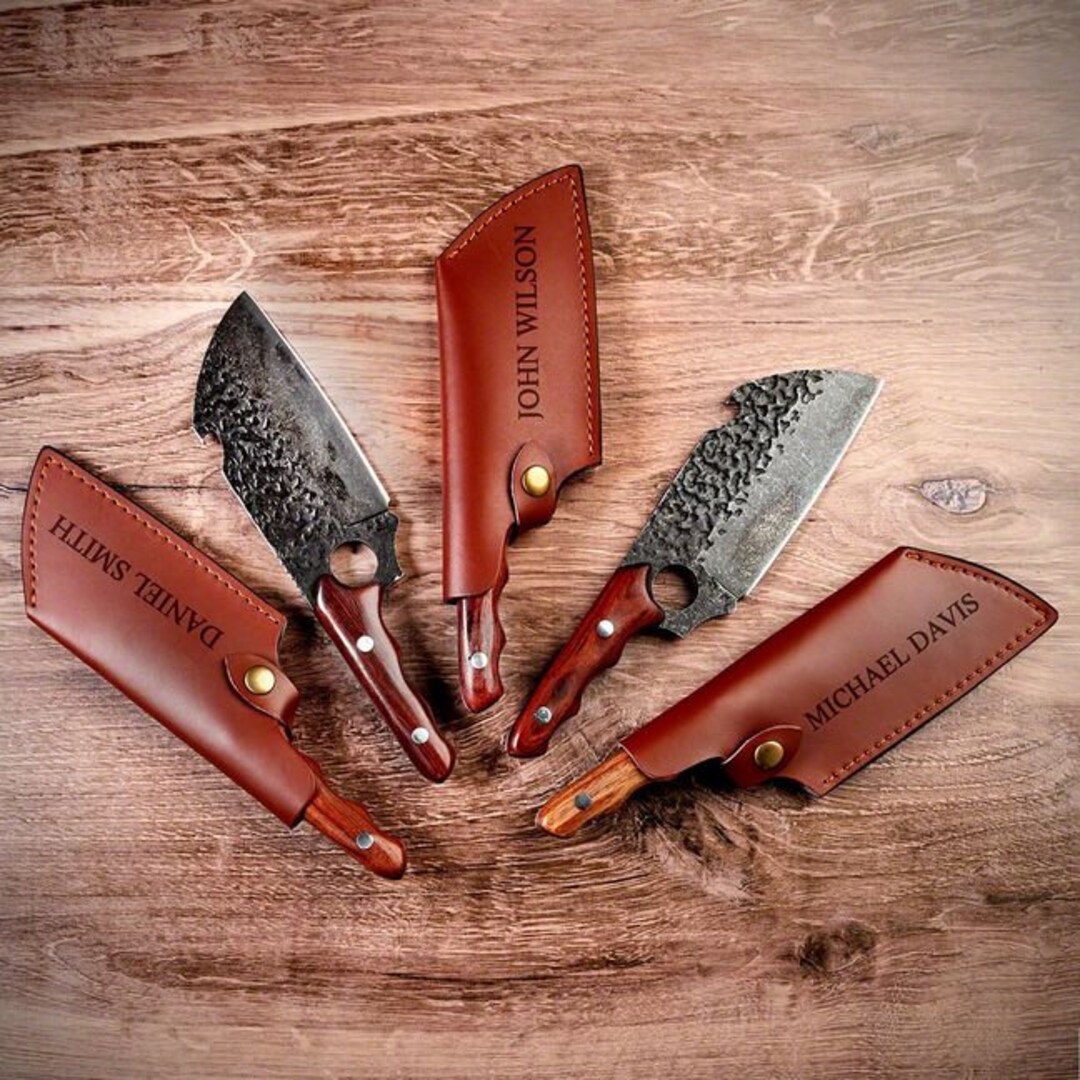 Personalized Meat Cleaver Knife, Set of 5 Groomsmen Gifts, Cleaver Knife, Chef Knife, Butcher ...