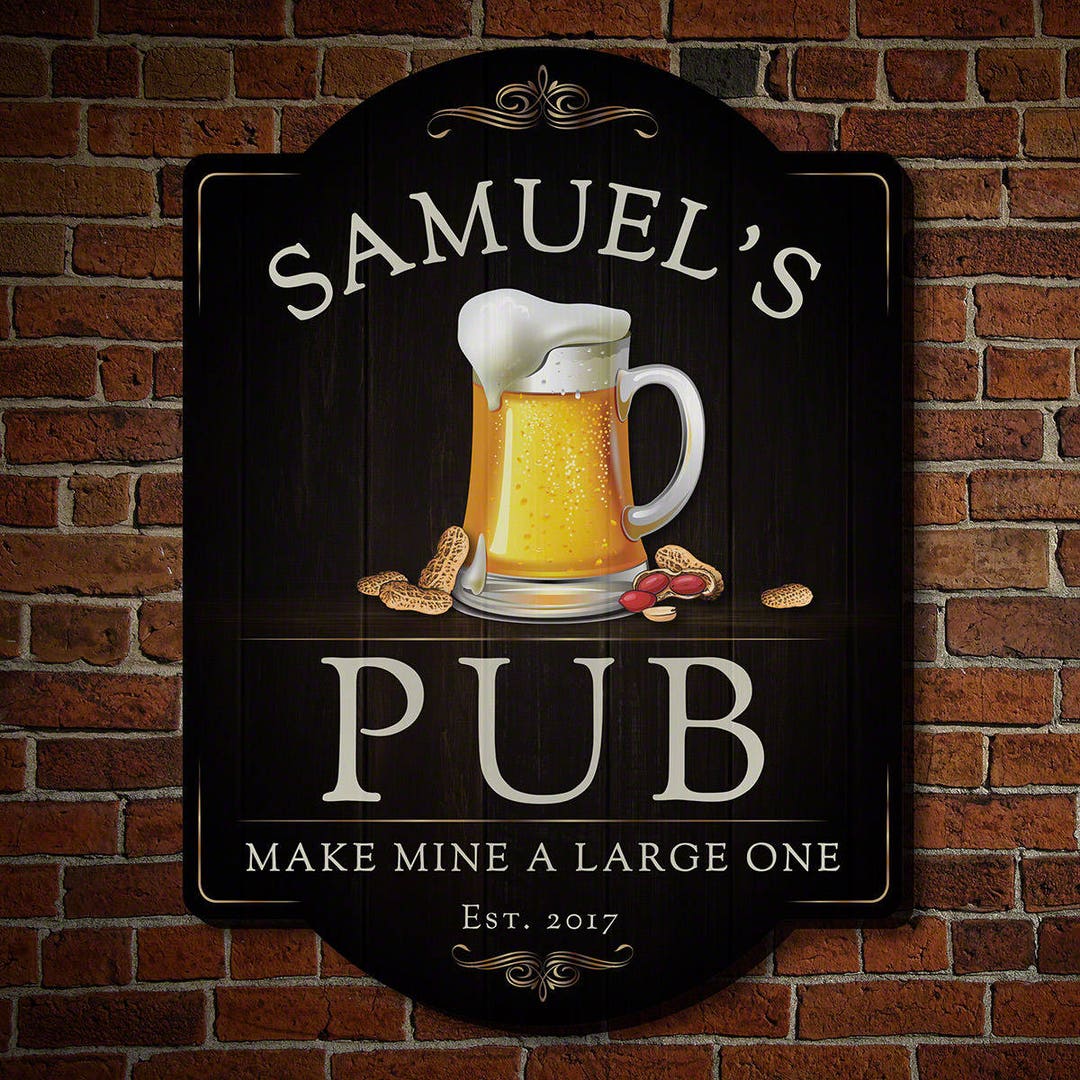 Custom Pub Sign Home Bar Wall Decor, Basement Bar Sign, Custom Bar Sign