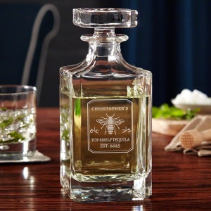 Carson Engraved Tequila Decanter - Tequila Gifts, Boxed Set Option with Tequila Glasses *