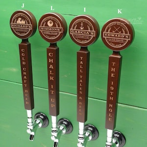 Engraved Wooden Tap Handle - Kegerator Beer Tap, Beer Lover Gift, Home Brew Tap, Bar Accessory, Custom Tap Handle