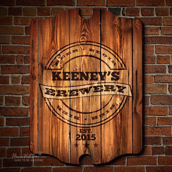 Personalized Wooden Home Bar Sign Beer Sign Custom Pub Etsy