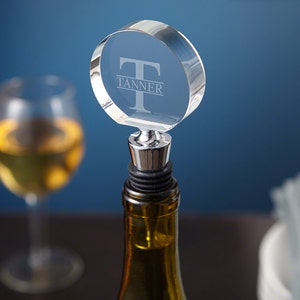Personalized Wine Stopper - Optic Crystal Custom Glass Stopper, Custom Wine Stopper, Personalized Wine Gifts & Accessories