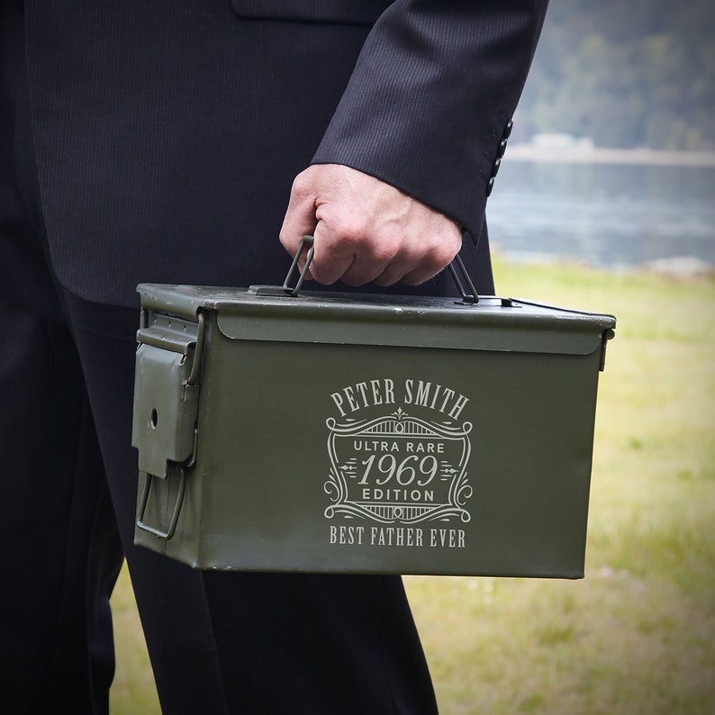 Personalized Ammo Box Made in the USA Custom Ammo Can, Groomsmen Gifts, Engraved Ammo box image 1