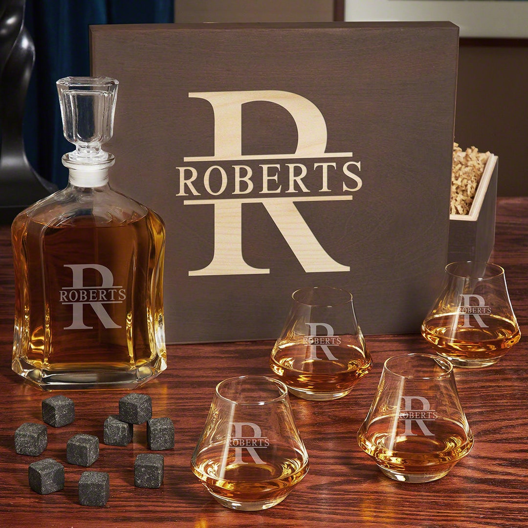 Personalized Dimera Glasses Argos Whiskey Decanter Set Etsy