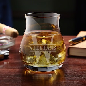 Engraved Glencairn Canadian Whiskey Glass - Etched Whisky Snifter, Antique Whiskey Glass, Personalized Whiskey Tasting Glass