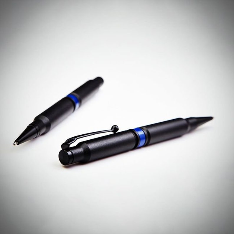 Two custom .308 Bullet Pens with Thin Blue Line design.