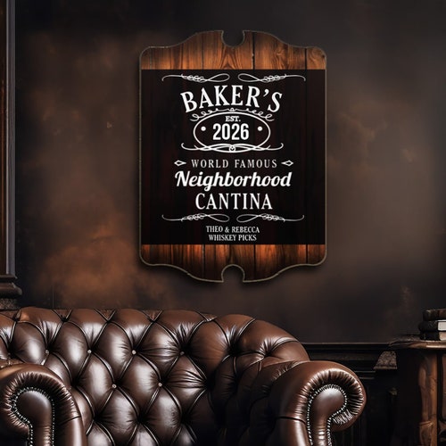 Panneau de bar à whisky personnalisé – Décoration intérieure sur mesure en bois de bouleau (53 x 41 cm)